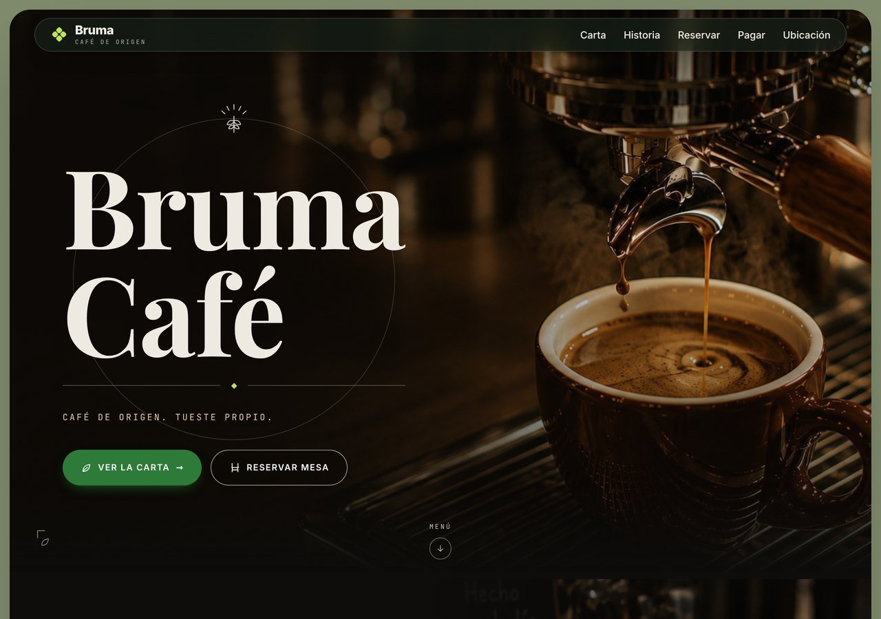 Bruma Café, sitio de café de especialidad diseñado y desarrollado por JUJUMYS